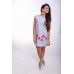 Embroidered Classic Dress "Poppies on Snow"